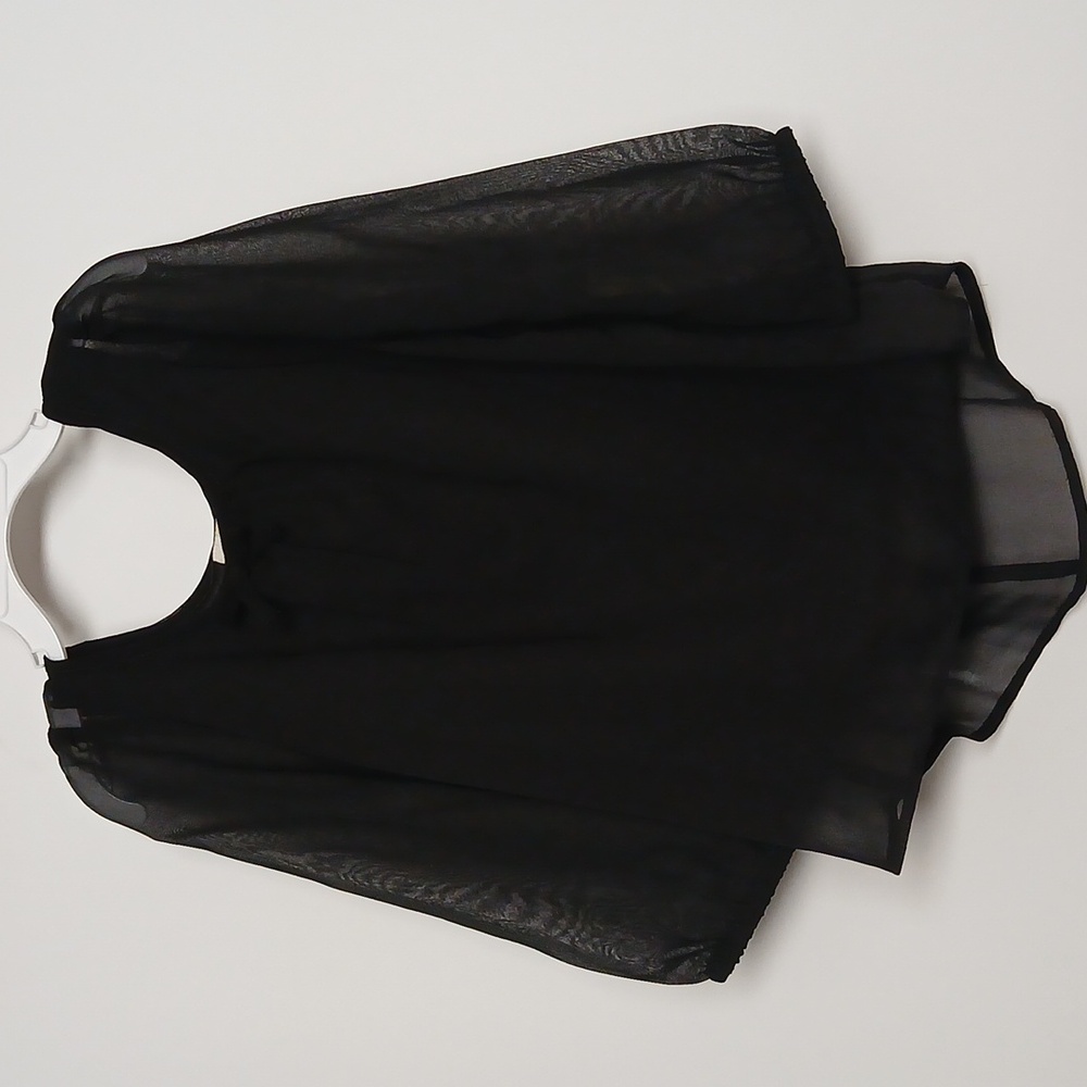 CRB Youth Girls Chiffon Black Bow Back Fashion Top Size Small NWT